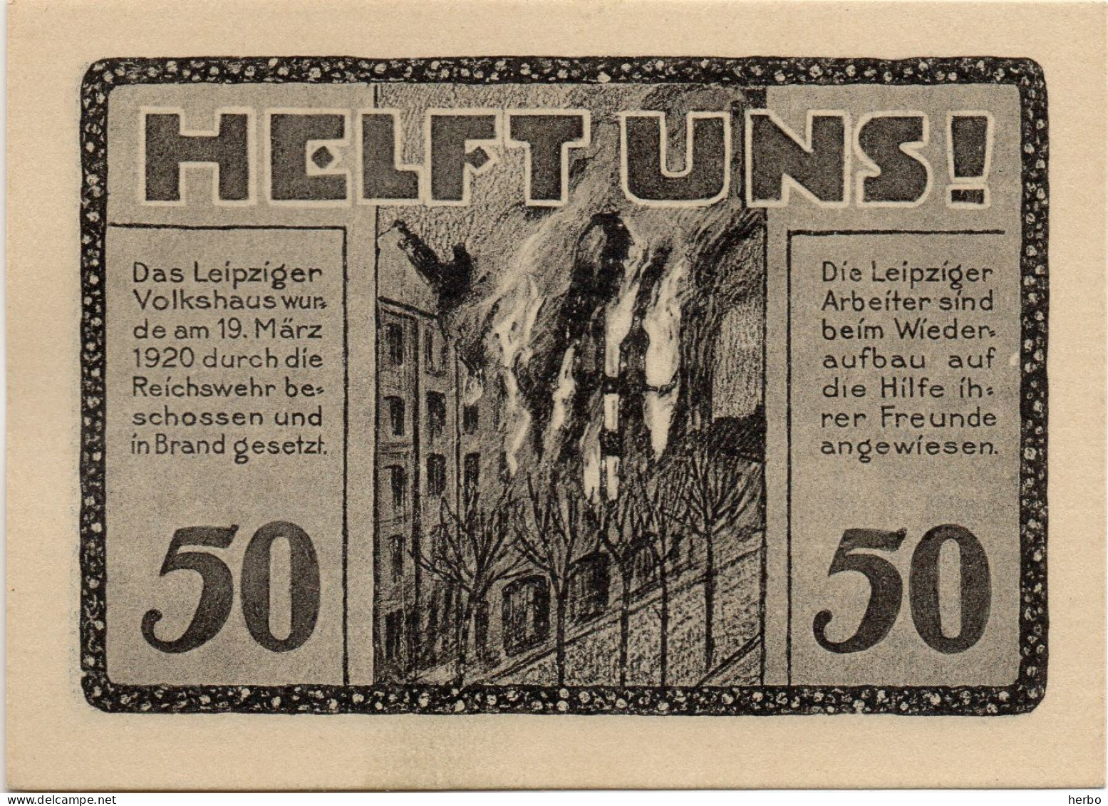 Bons de nécessité Allemand 50 Pfennig, République de Weimar. Ville de LEIPZIG. Gutschein. 12 bons différents NEUFS.