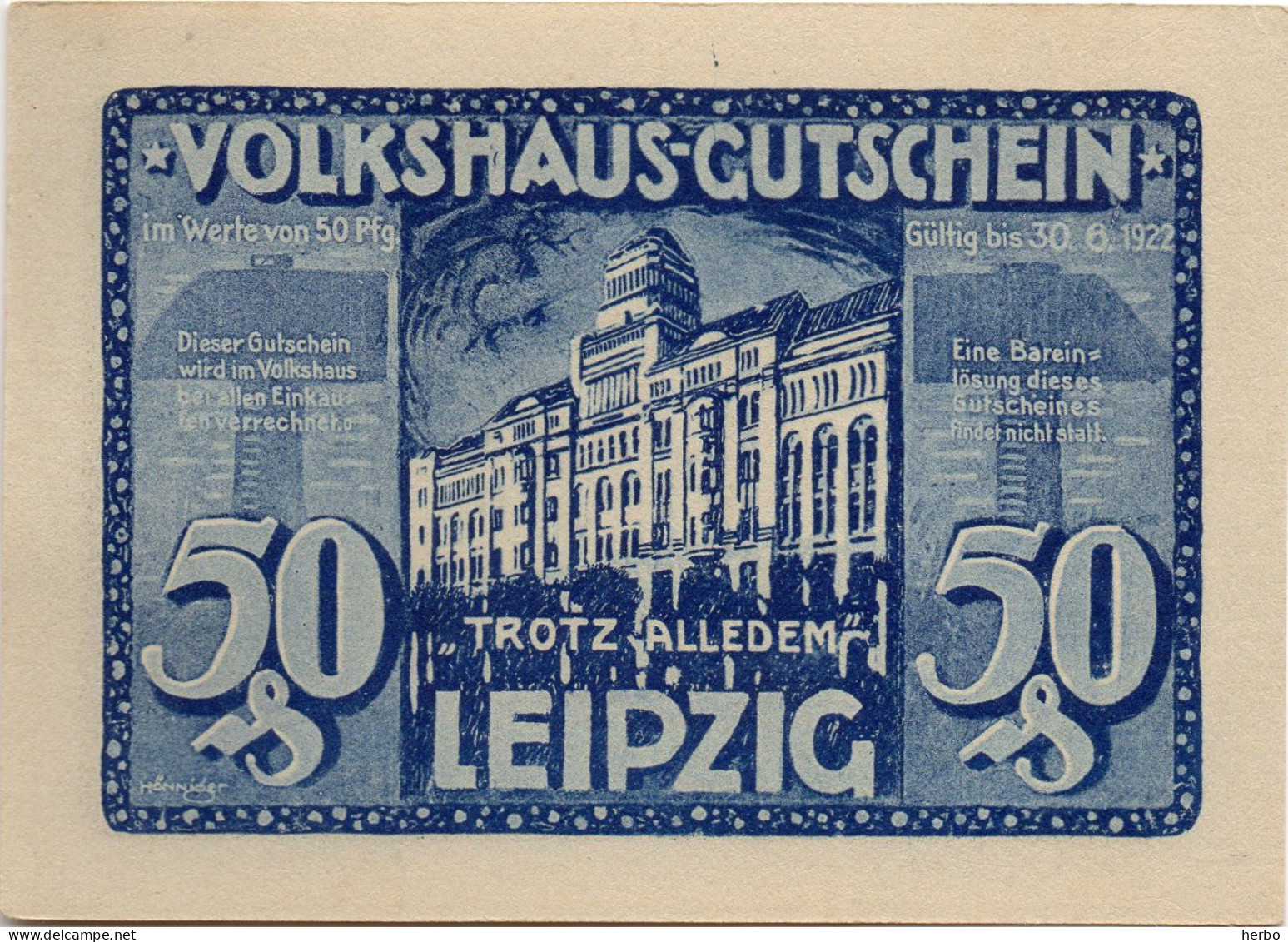 Bons de nécessité Allemand 50 Pfennig, République de Weimar. Ville de LEIPZIG. Gutschein. 12 bons différents NEUFS.