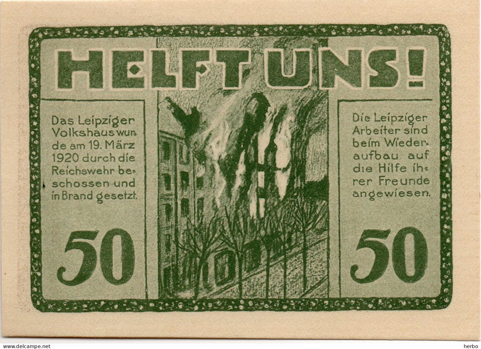 Bons de nécessité Allemand 50 Pfennig, République de Weimar. Ville de LEIPZIG. Gutschein. 12 bons différents NEUFS.