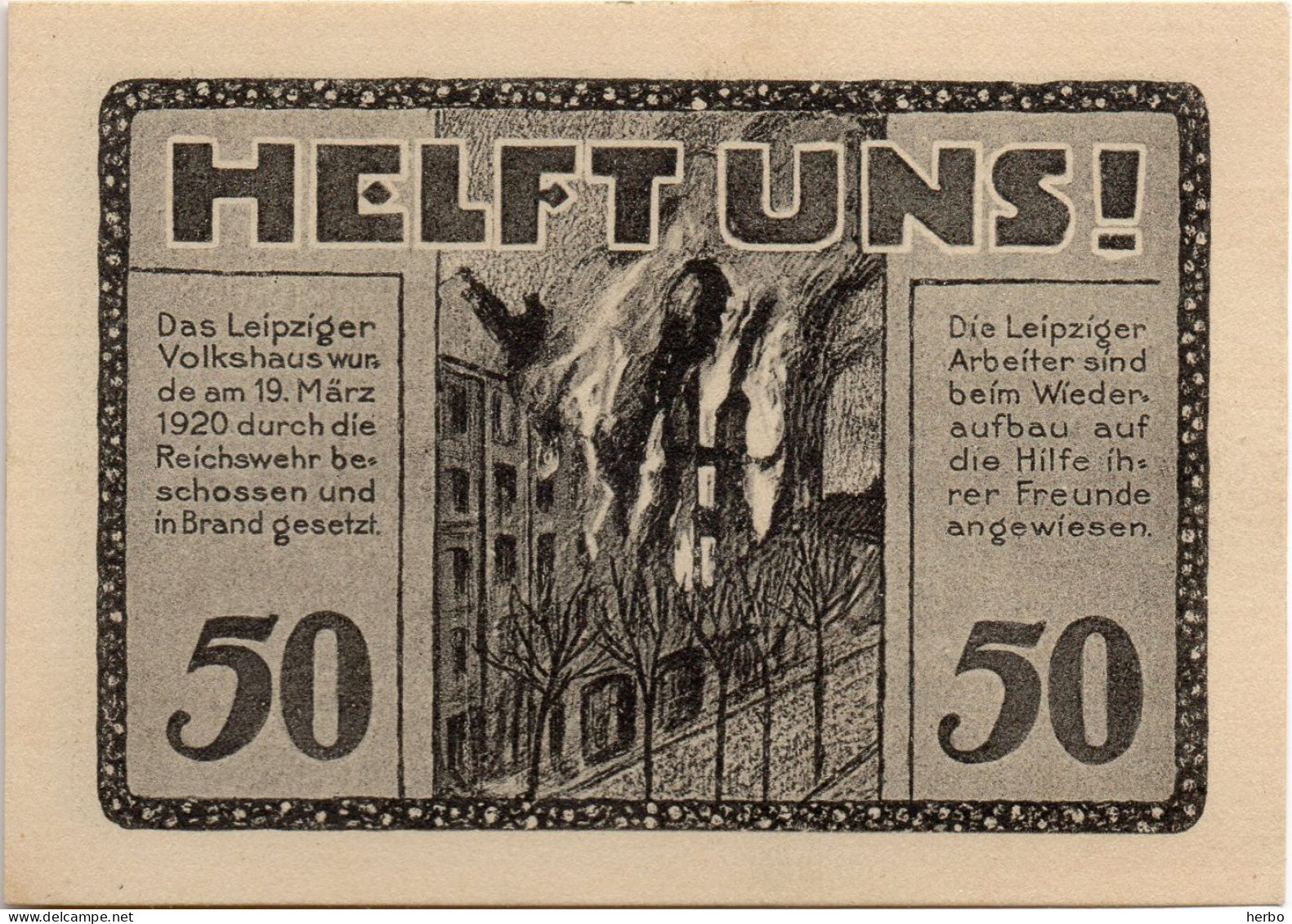 Bons de nécessité Allemand 50 Pfennig, République de Weimar. Ville de LEIPZIG. Gutschein. 12 bons différents NEUFS.