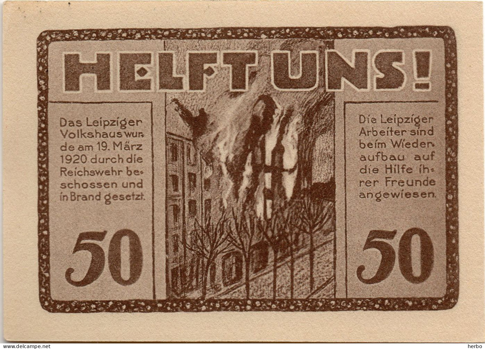 Bons de nécessité Allemand 50 Pfennig, République de Weimar. Ville de LEIPZIG. Gutschein. 12 bons différents NEUFS.