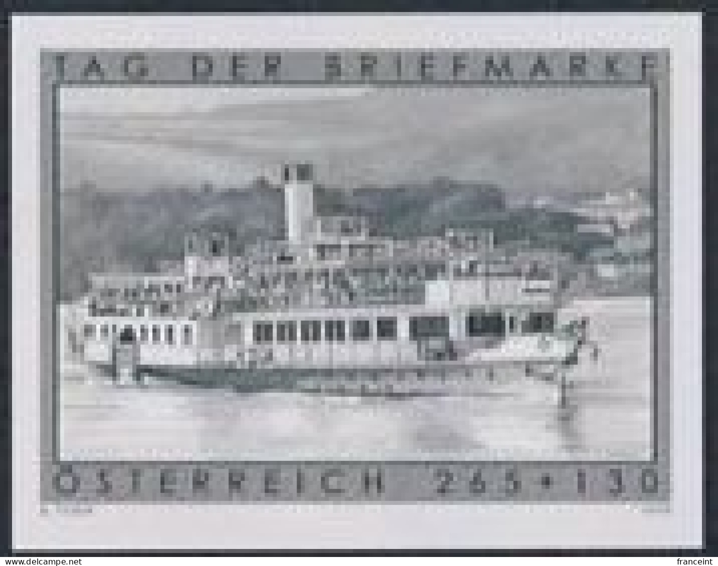 AUSTRIA(2008) Paddle-wheel Steamer. Black Print. Stamp Day. - Essais & Réimpressions