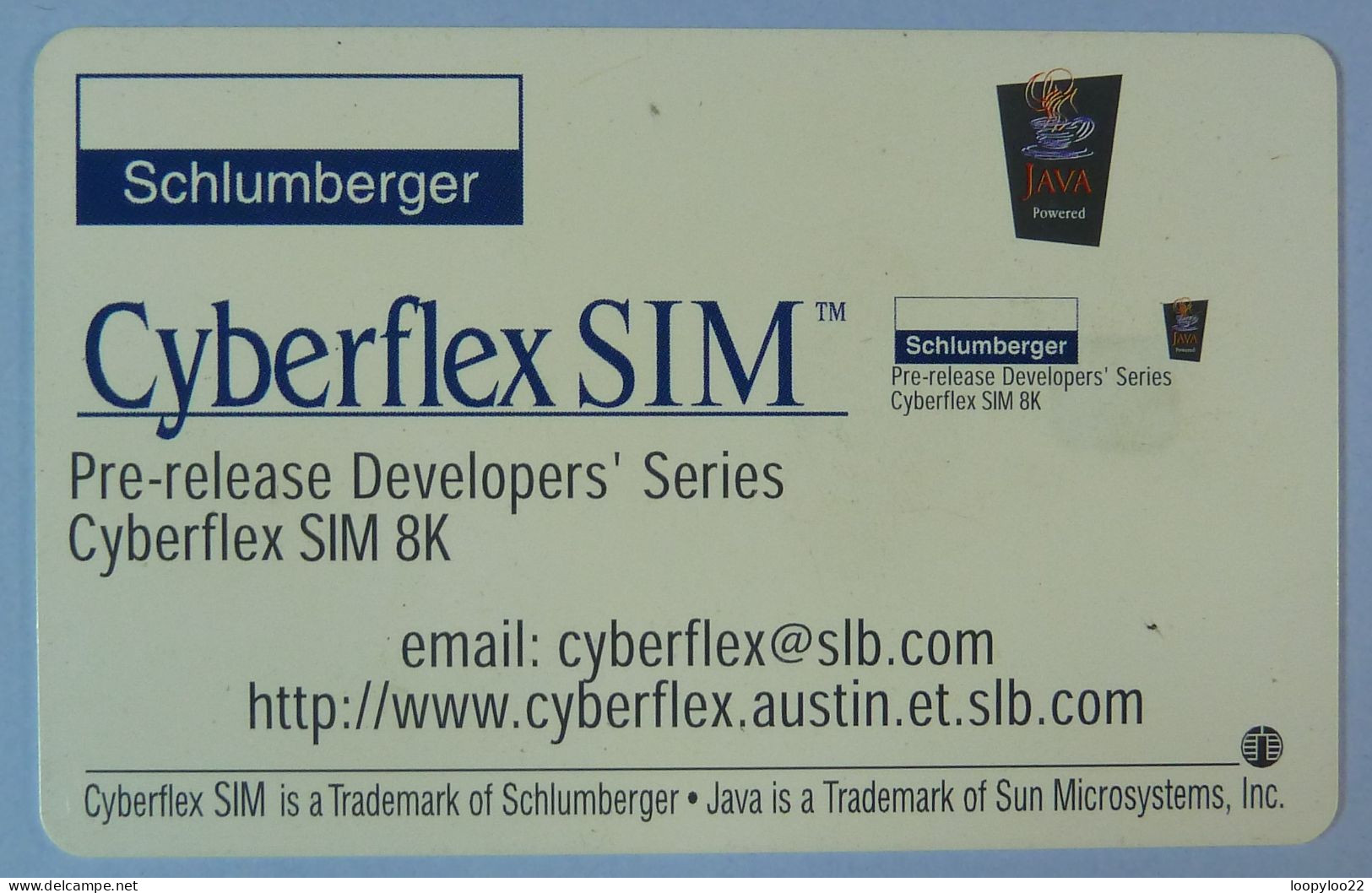 FRANCE - Schlumberger - GSM - Fixed Chip - Smart Card - Cyberflex SIM - Java - Used - Autres & Non Classés