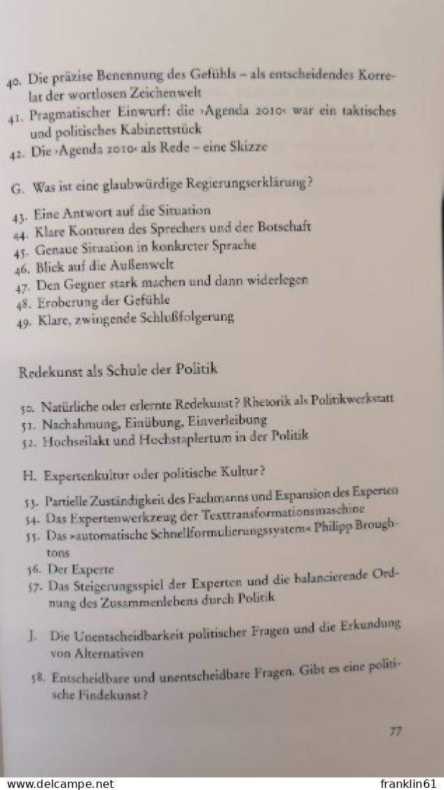 Was ist eine gute Regierungserklärung. Grundriß einer politischen Poetik.