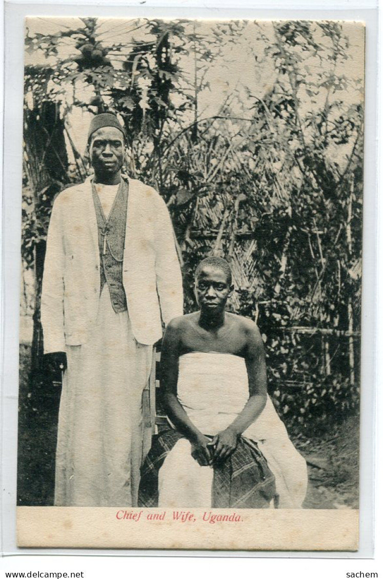 OUGANDA UGANDA Carte RARE Chief And Wife Le Chef  Debout Et Sa Femme Assise  1900  D02 2021 - Uganda