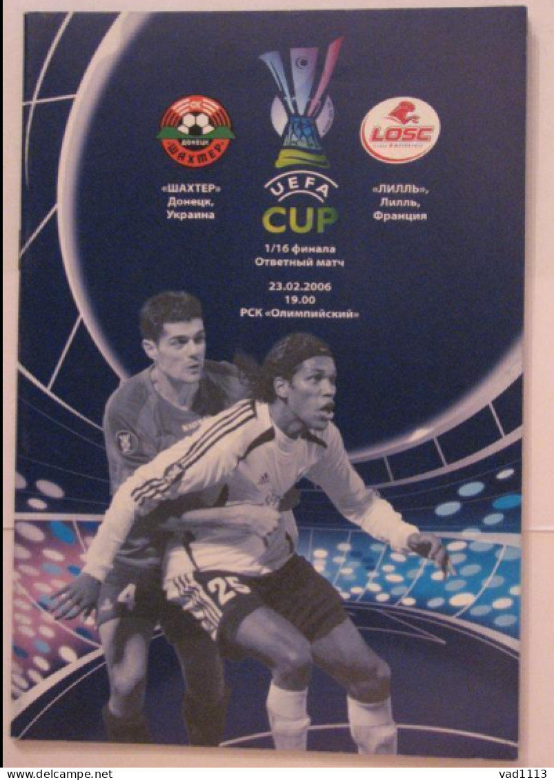 Official Program UEFA CUP 2005-06 Shakhtar Ukraine - Lille OSC France - Boeken