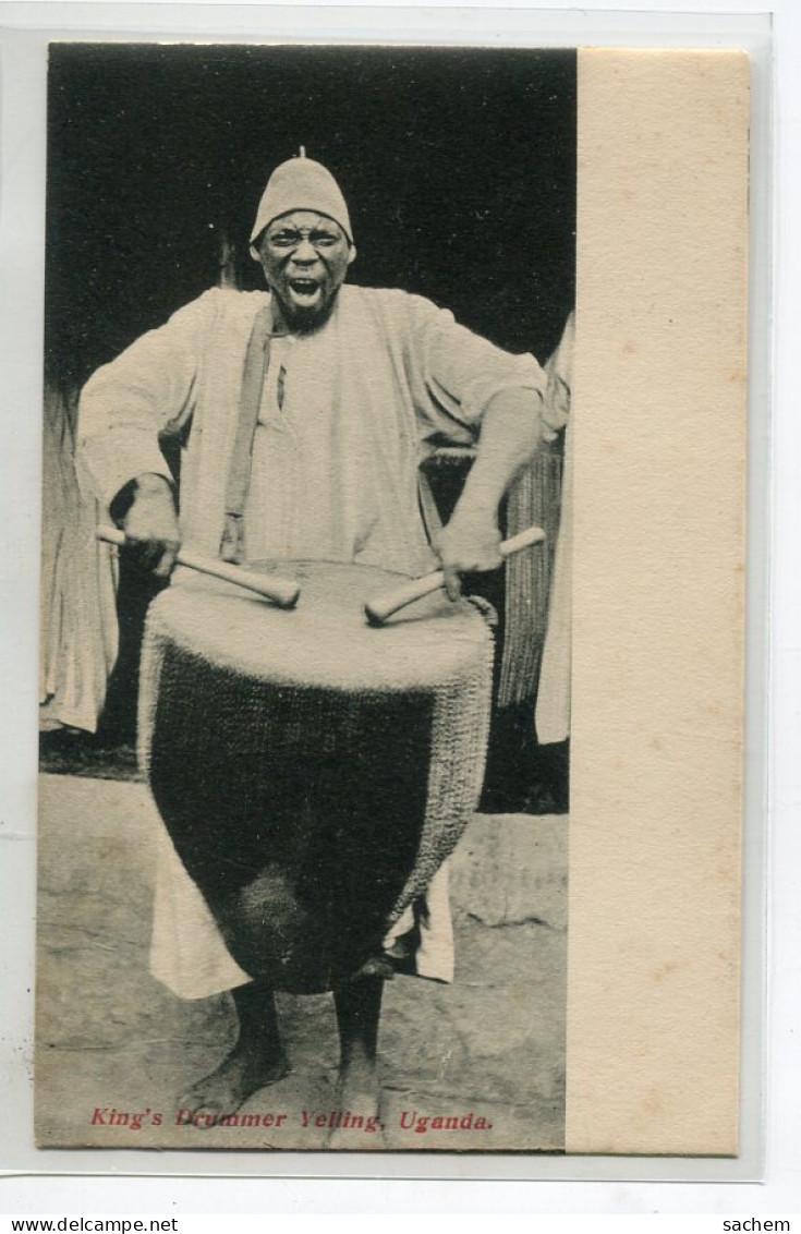 OUGANDA UGANDA Carte RARE King's Drummer Yelling Indigène Jouant Du Tambour  1900  D03 2021 - Uganda