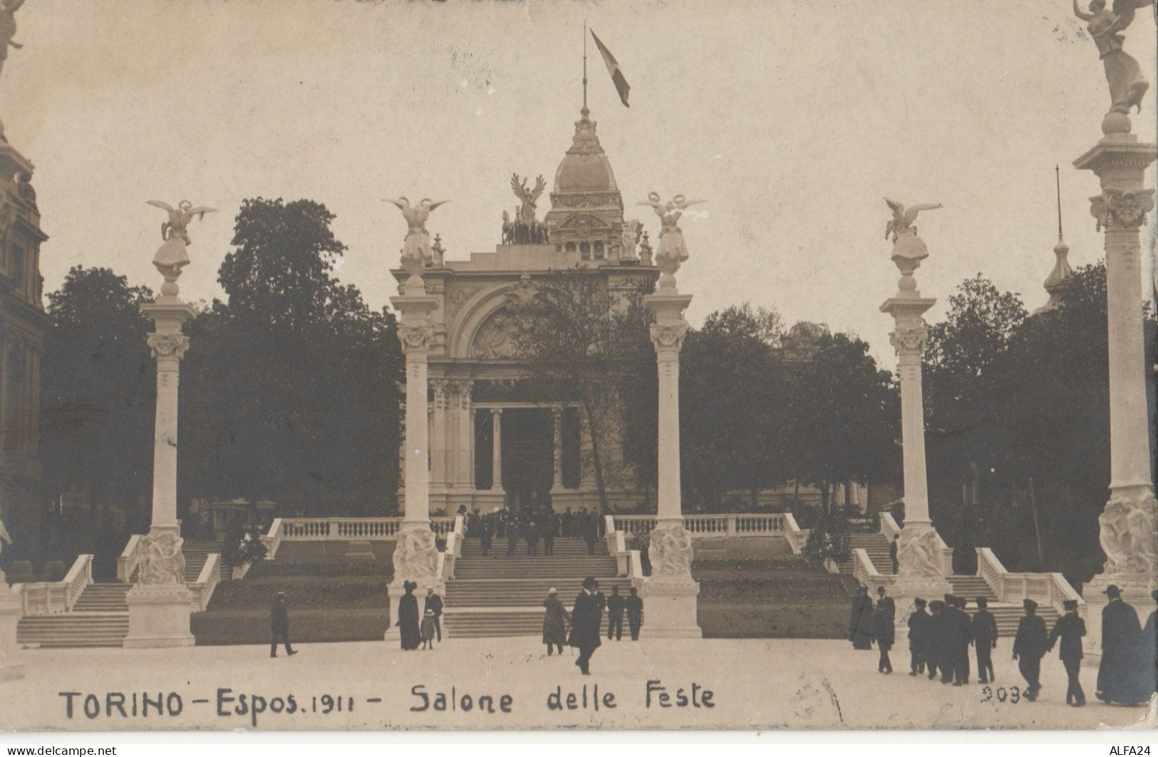 CARTOLINA VIAGGIATA TORINO ESP.1911  SALONE DELLE FESTE (ZK231 - Exhibitions