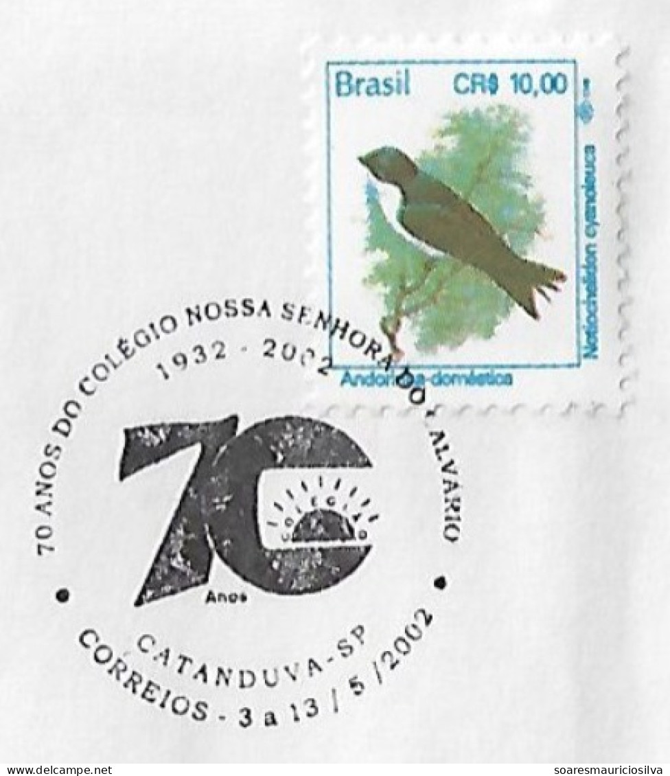 Brazil 2002 Cover Commemorative Cancel 70 Years Of Our Lady Of Calvary School In Catanduva - Briefe U. Dokumente