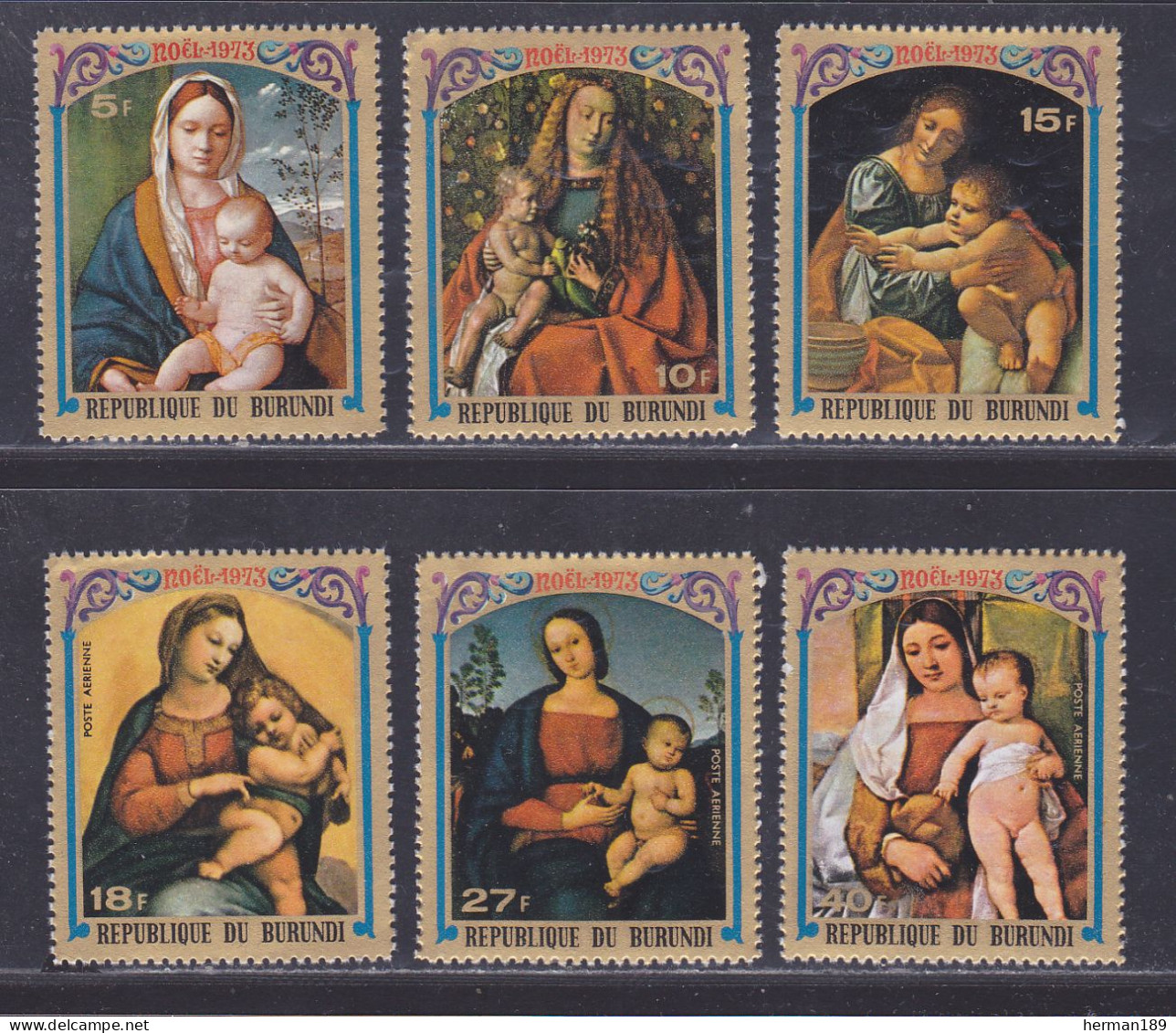 BURUNDI N°  577 à 579, A313 à 315 ** MNH Neufs Sans Charnière, TB (D5828) Noël, Tableaux Religieux -1973 - Unused Stamps