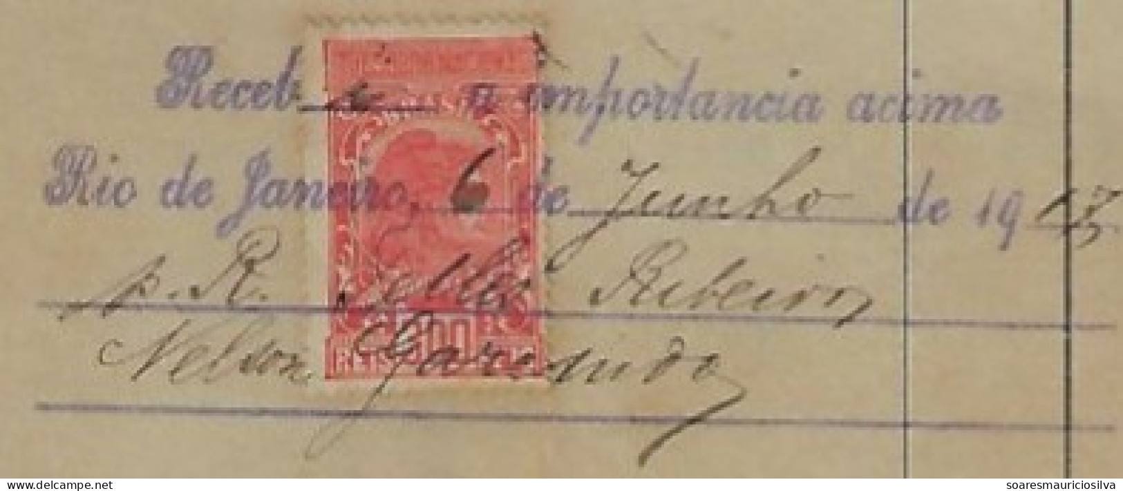 Brazil 1917 R. Telles Ribeiro Invoice Issued In Rio De Janeiro National Treasury Tax Stamp 300 Réis - Covers & Documents