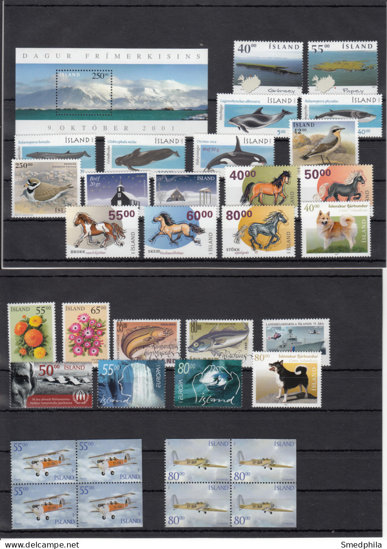 Iceland 2001 - Full Year MNH ** - Années Complètes