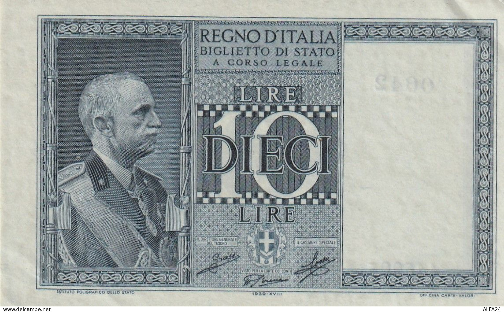 BANCONOTA ITALIA BIGLIETTO STATO 10 AUNC  (B_209 - Regno D'Italia – 10 Lire