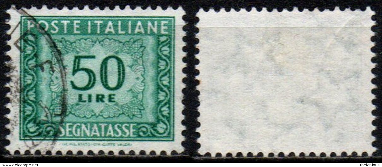 # 1955 Italia Repubblica Segnatasse 50 Lire Usato Filigrana Stelle 2° Tipo - Postage Due