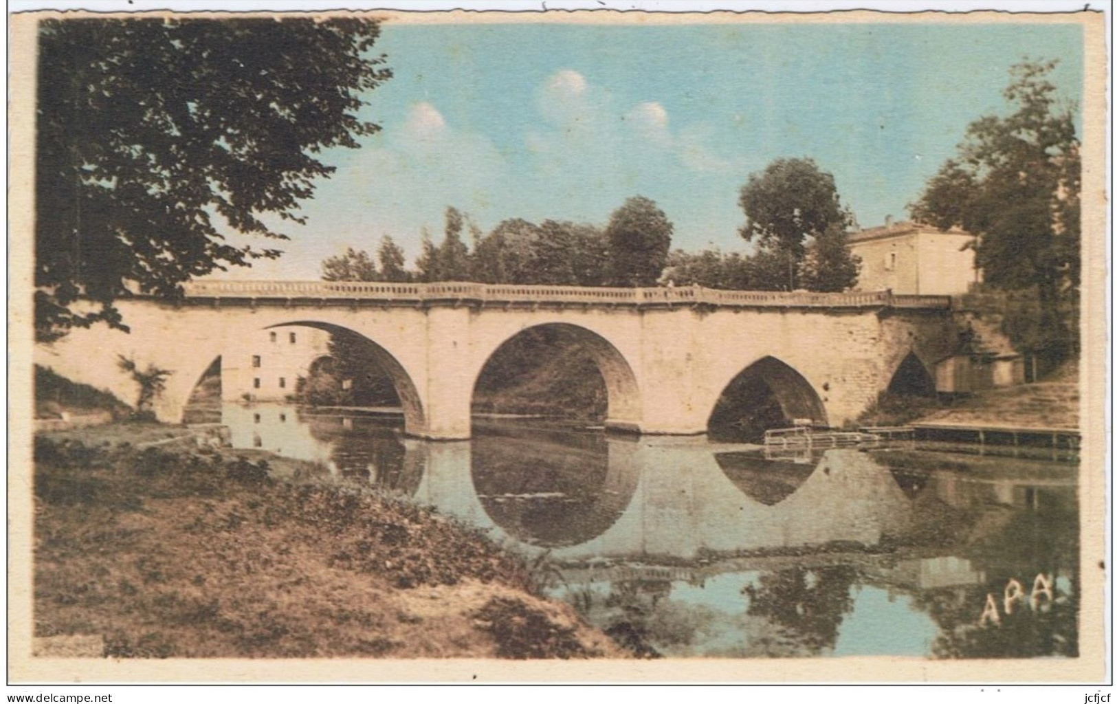 LOT DE 3 CPA..47..LAVARDAC..LOT ET GARONNE..PONT..ALLEES..MOULIN..ECLUSE..3 SCANS.. - Lavardac