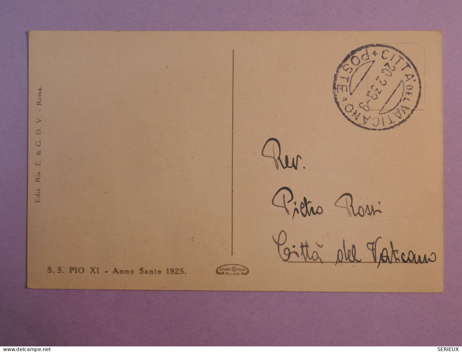 AU0 ITALIA VATICAN   BELLE CARTE  1939  ROMA AFF. INTERESSANT++ - Brieven En Documenten