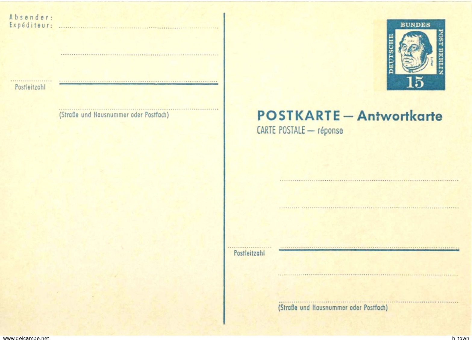 621  Luther: Entier (c.p.) D'Allemagne, 1963 -  Protestantism, Church Reformer Stationery Pc. Réforme Protestante - Theologen