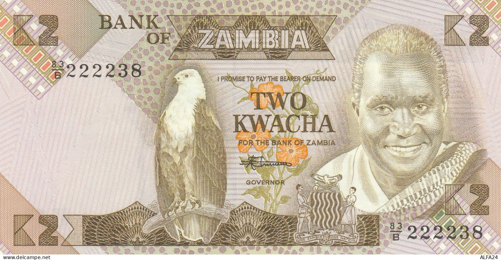 ZAMBIA 2 KWACHA -UNC - Zambie