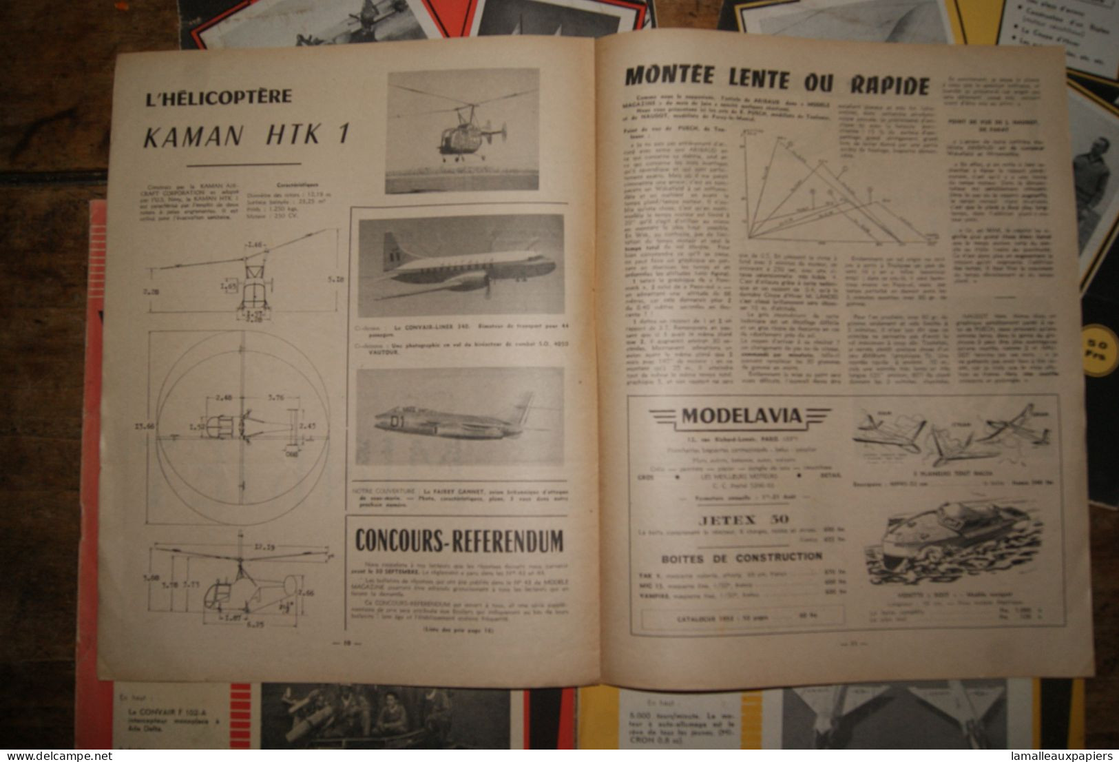 5 Revues Modèle Magazine (aéromodélisme) 1953-1955 - Avión