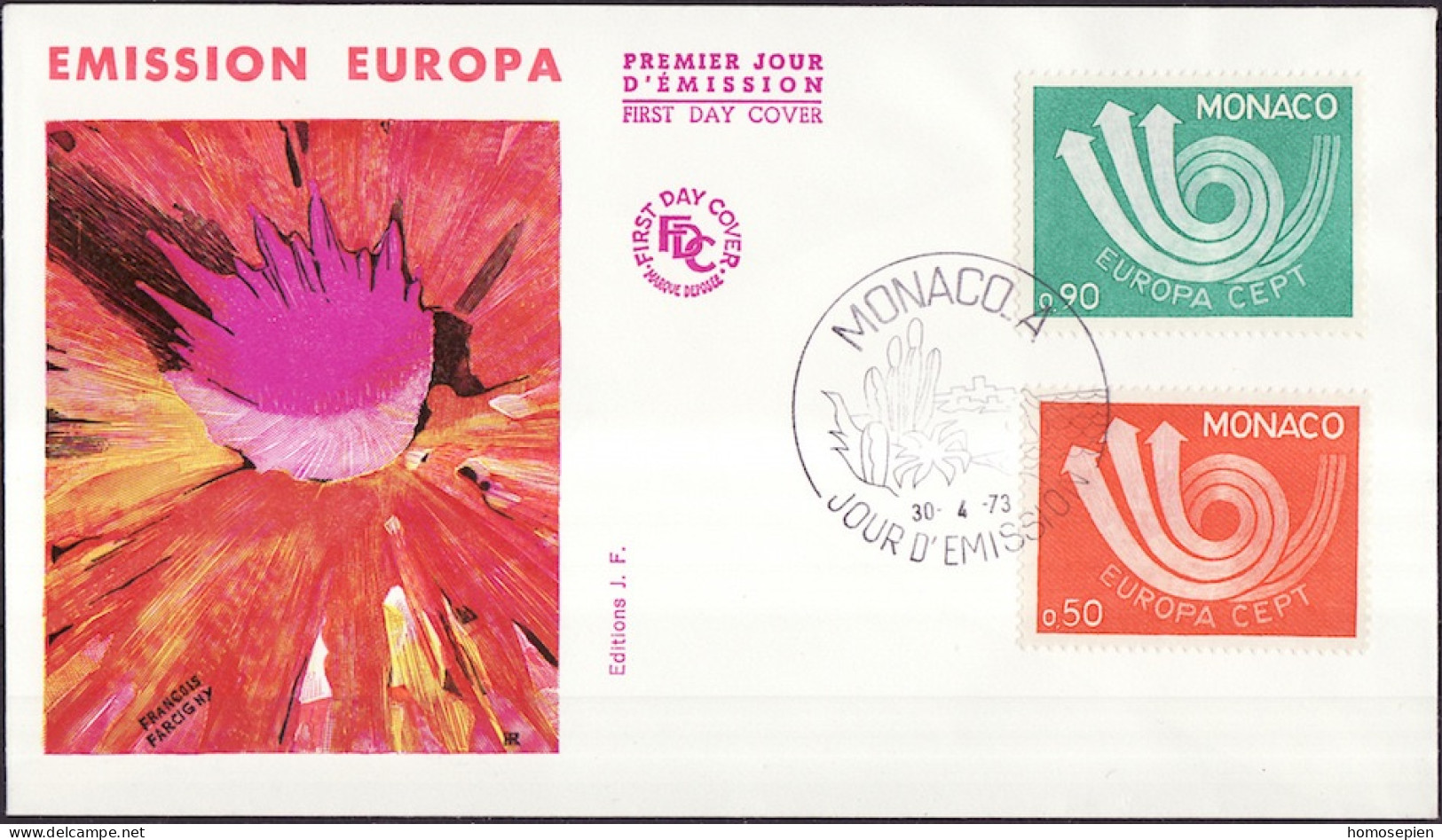 Europa CEPT 1973 Monaco FDC3 Y&T N°917 à 918 - Michel N°1073 à 1074 - 1973