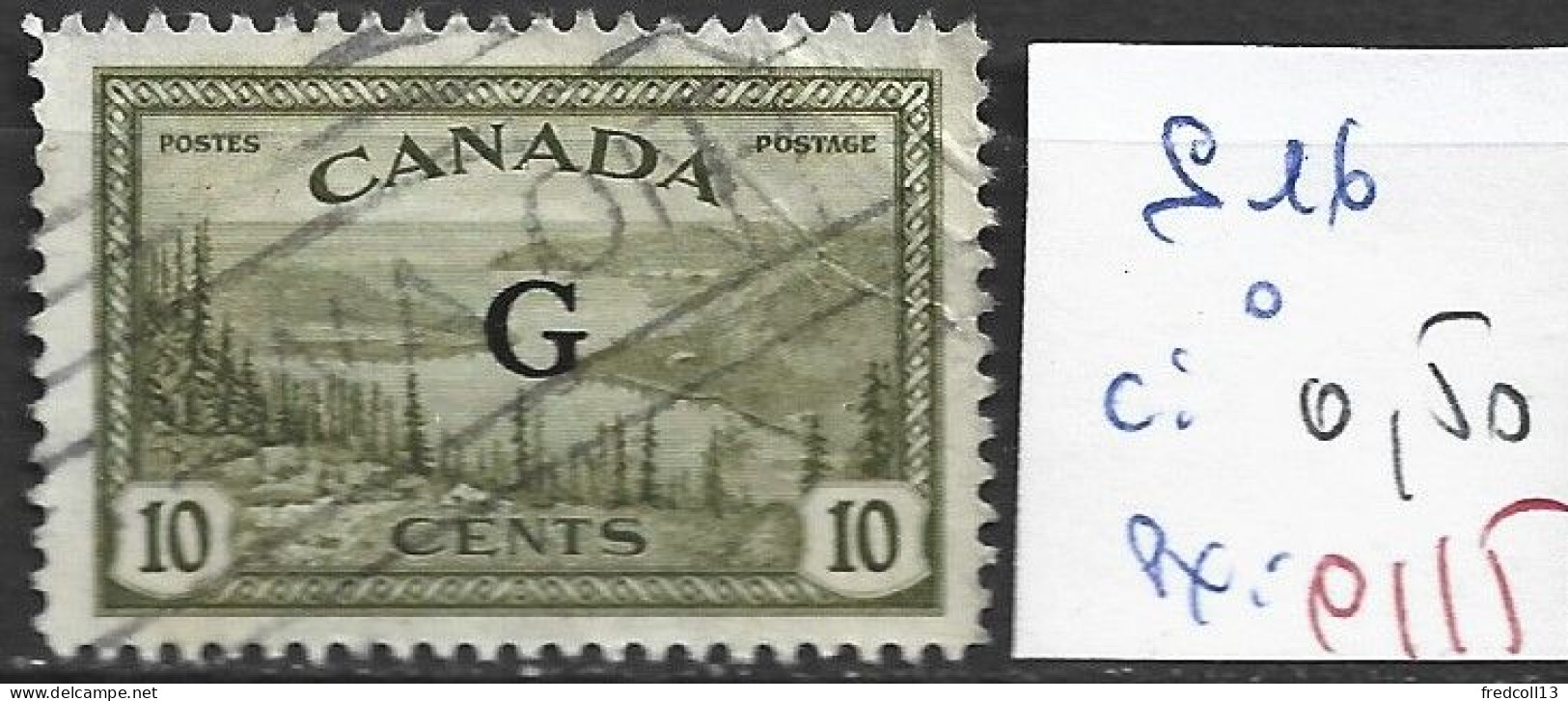 CANADA SERVICE 16 Oblitéré Côte 0.50 € - Overprinted