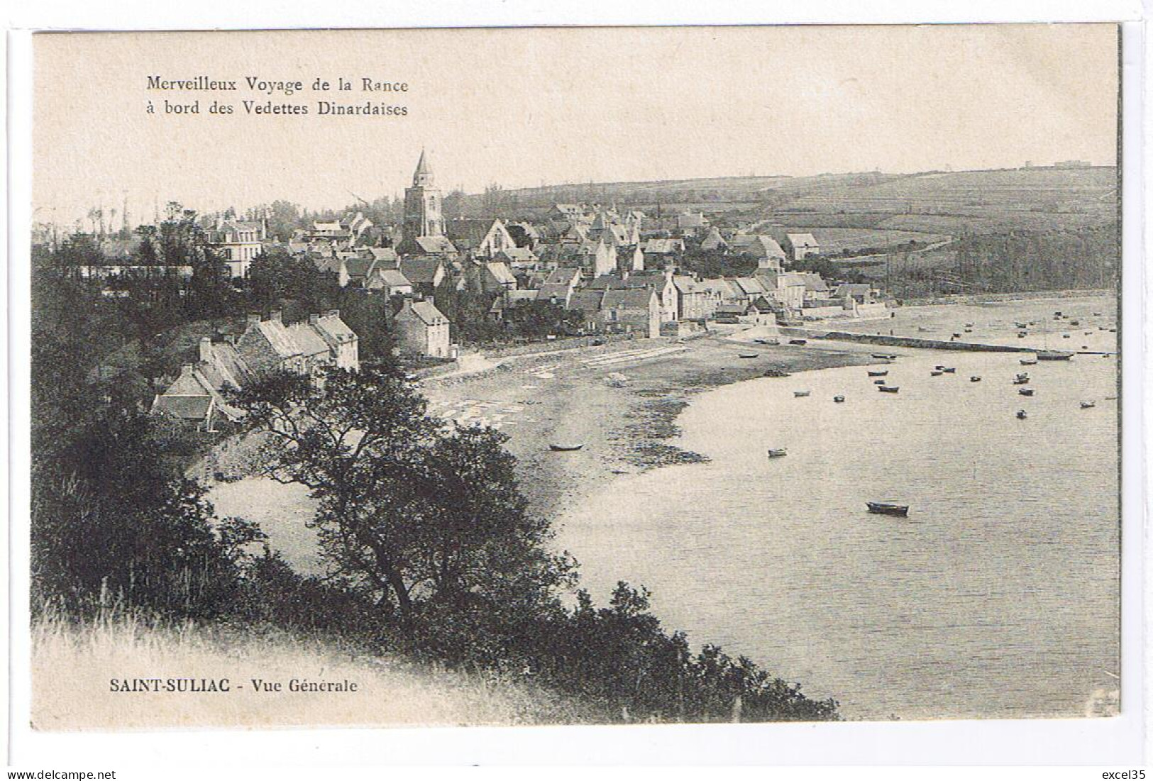 35 SAINT SULIAC, Vue Générale Prise Lors Voyage Rance à Bord Vedettes Dinardaises - Agence Jules BOUTIN, Dinard, Editeur - Saint-Suliac