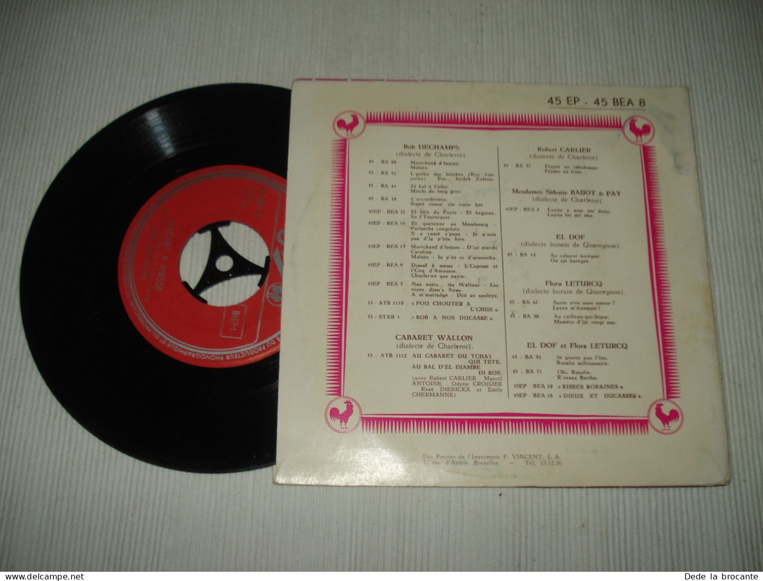 B12 (2) / Bob Dechamps – Djosef A Messe - EP – Pathé – 45 BEA 8 - BE 196?  EX/NM - Cómica