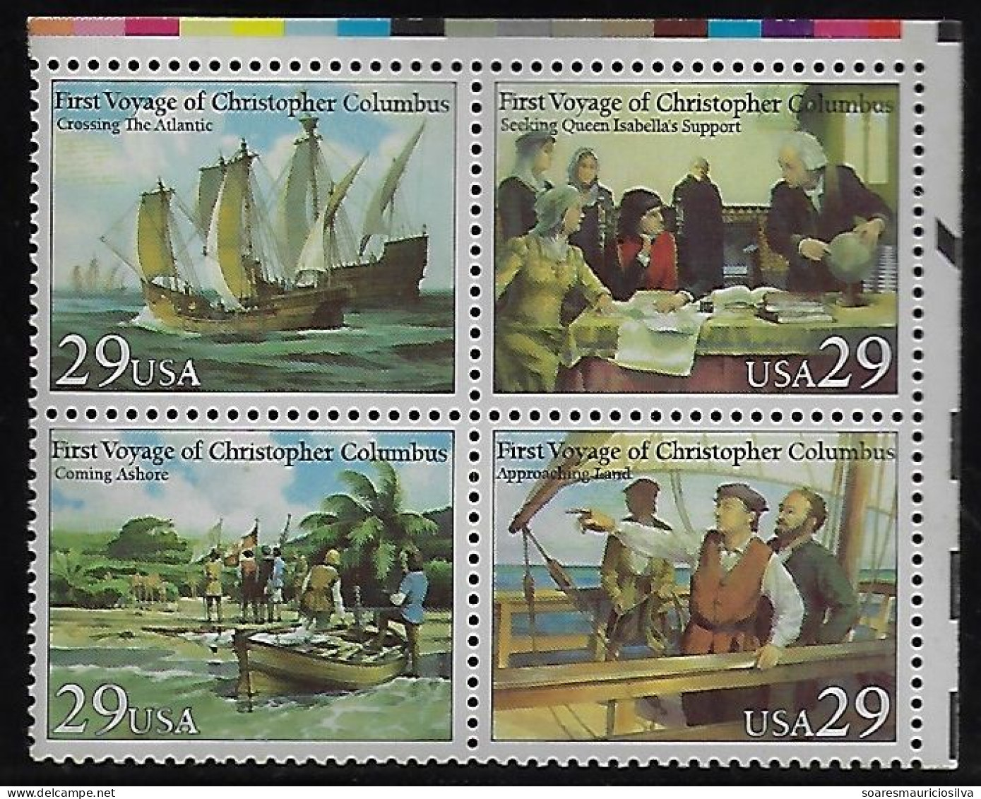 United States USA 1992 Complete Set Series Se-tenant Voyages Of Christopher Columbus Mint - Christopher Columbus