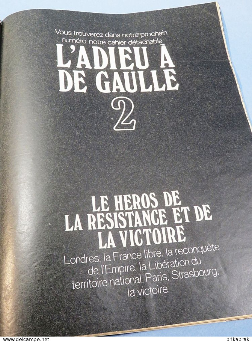 + PARIS MATCH NUMERO HISTORIQUE L'ADIEU A DE GAULLE @ Histoire Président
