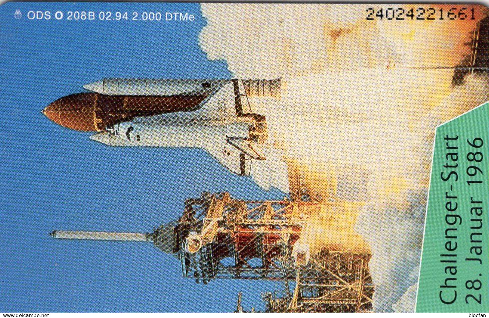 Challener-Start TK O 208 B/1994 ** 35€ 2.000 Exemplar USA Raumflug Mit Neuer Rakete 01/1986 TC NASA Phonecard Of Germany - Espace