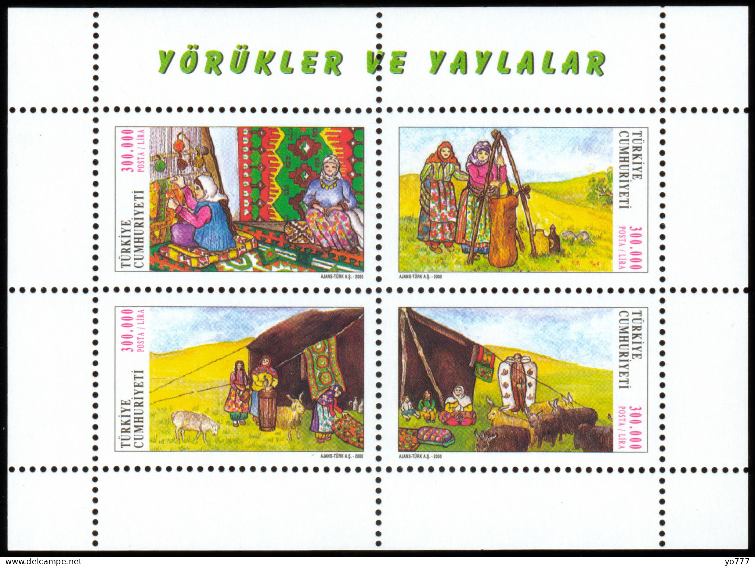 (3224-27 BL45) TURKEY THE YURUKS AND THE HIGH PLATEAUX SOUVENIR SHEET MNH** - Neufs