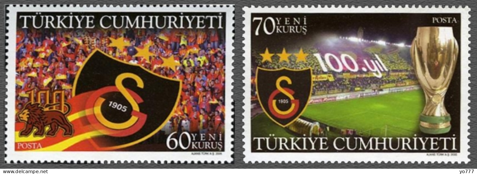(3477-78) TURKEY 100th ANNIVERSARY OF THE GALATASARAY SPORT CLUB MNH** - Ungebraucht