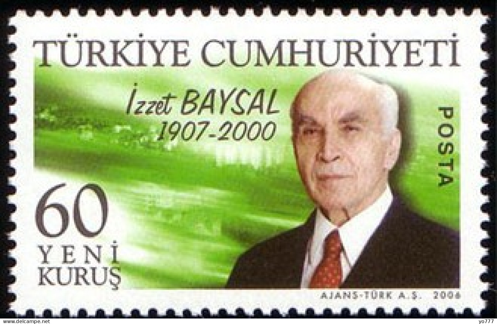 (3508) TURKEY IZZET BAYSAL FAMOUS TURK MNH** - Nuovi