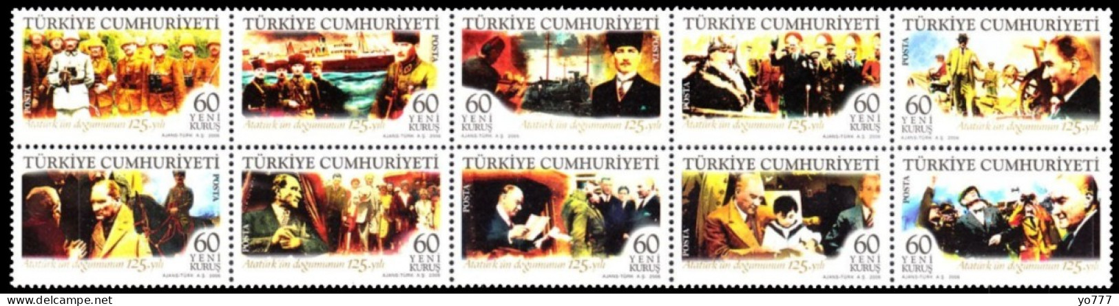 (3509-18) 125th ANNIVERSARY OF ATATURK IS BIRTHDAY SHEET MNH** - Neufs