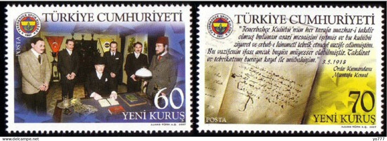 (3570-71) TURKEY 100th ANNIVERSARY OF FENERBAHCE SPORT CLUB MNH** - Ungebraucht