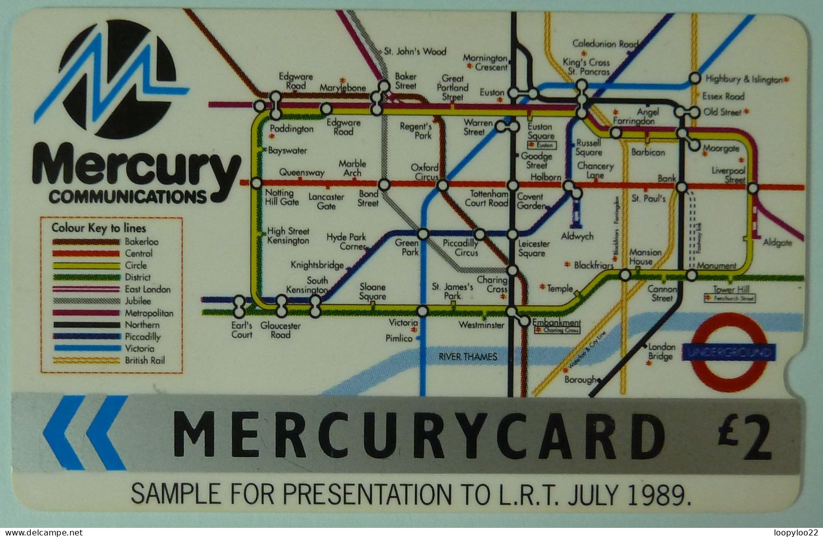 UK - Great Britain - Mercury - MER037- 14MER - Correct Spelling Error Holborn - LRT Underground Map - Sample - Mint - [ 4] Mercury Communications & Paytelco