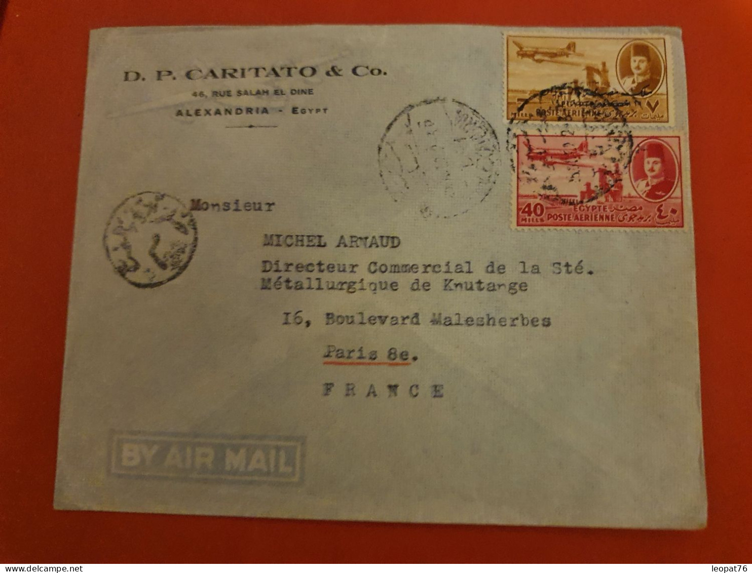 Egypte - Enveloppe Commerciale De Alexandrie Pour Paris  - D 126 - Storia Postale