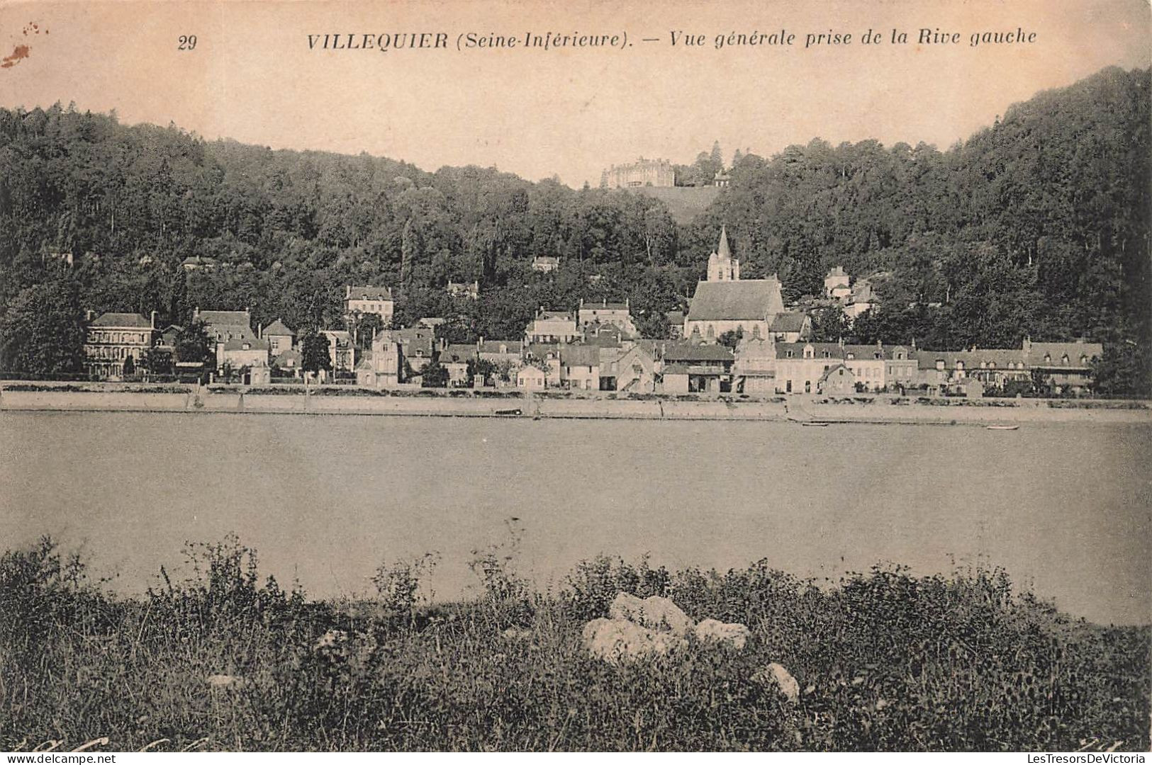 FRANCE - Villequier (Seine Inférieur) - Vue Générale Prise De La Rive Gauche - Eglise - Carte Postale Ancienne - Villequier