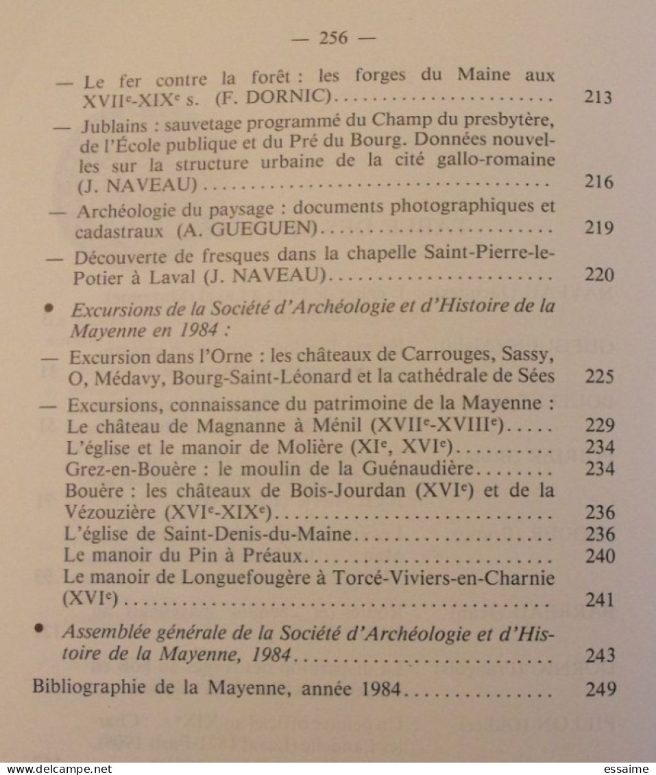 Lot De 6 Numéros De La Revue "La Mayenne Archéologie Histoire" 1985-1991. Pritz Bais Chateau-gontier Jublains Laval - Tourisme & Régions