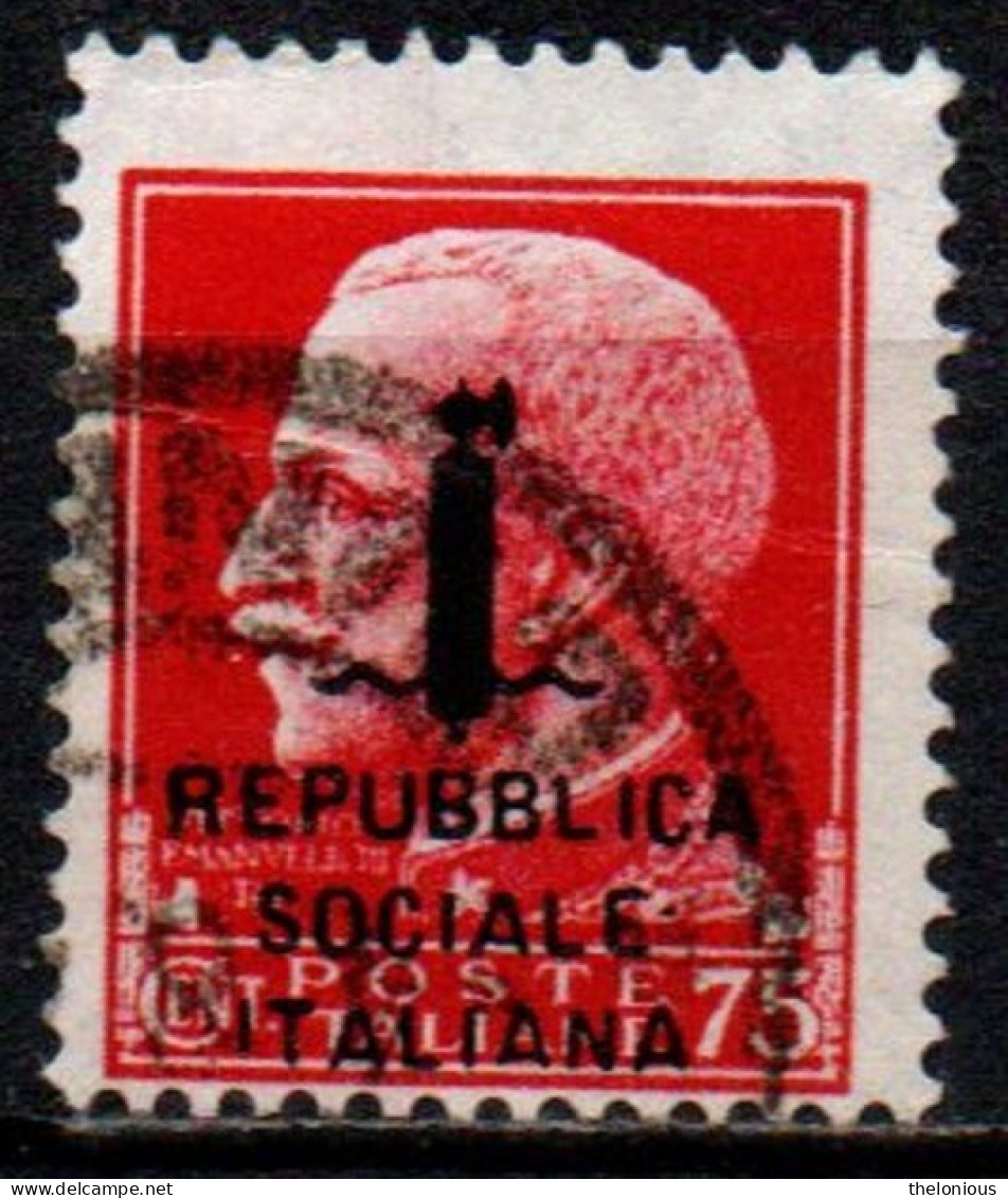 1944 Repubblica Sociale: "imperiale" Soprastampata 75 Cent. Usato - Gebraucht