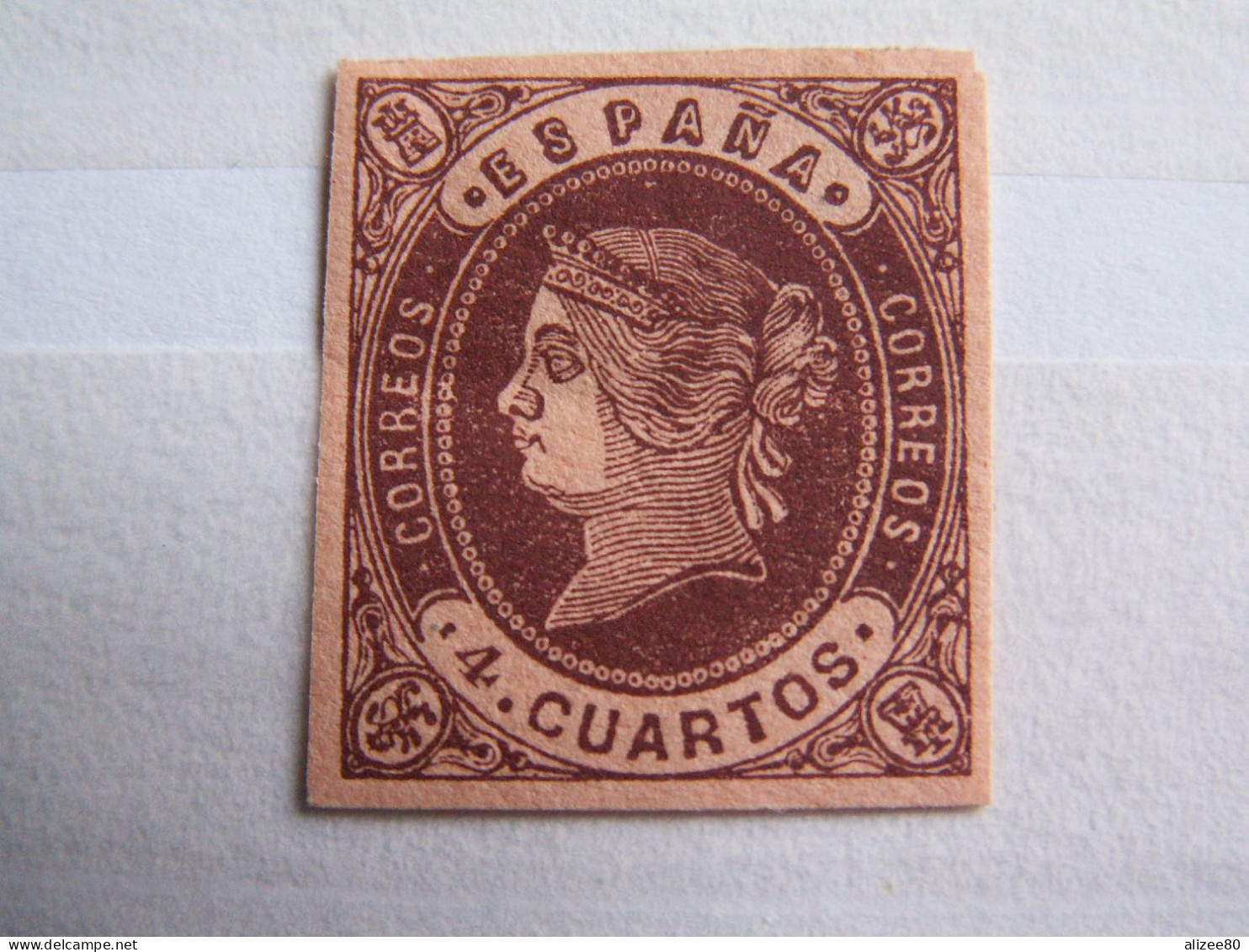 ROYAUME // ESPAGNE  --1862   4c  Brun Sur Saumon-  - Trace Charnière  Cote 2,50  Euro - Nuovi