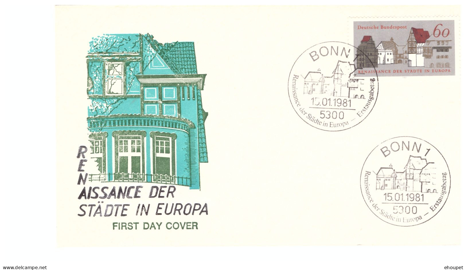 FDC BONN 15 JANVIER 1981 RENAISSANCE DER STADTE EUROPA - Autres & Non Classés