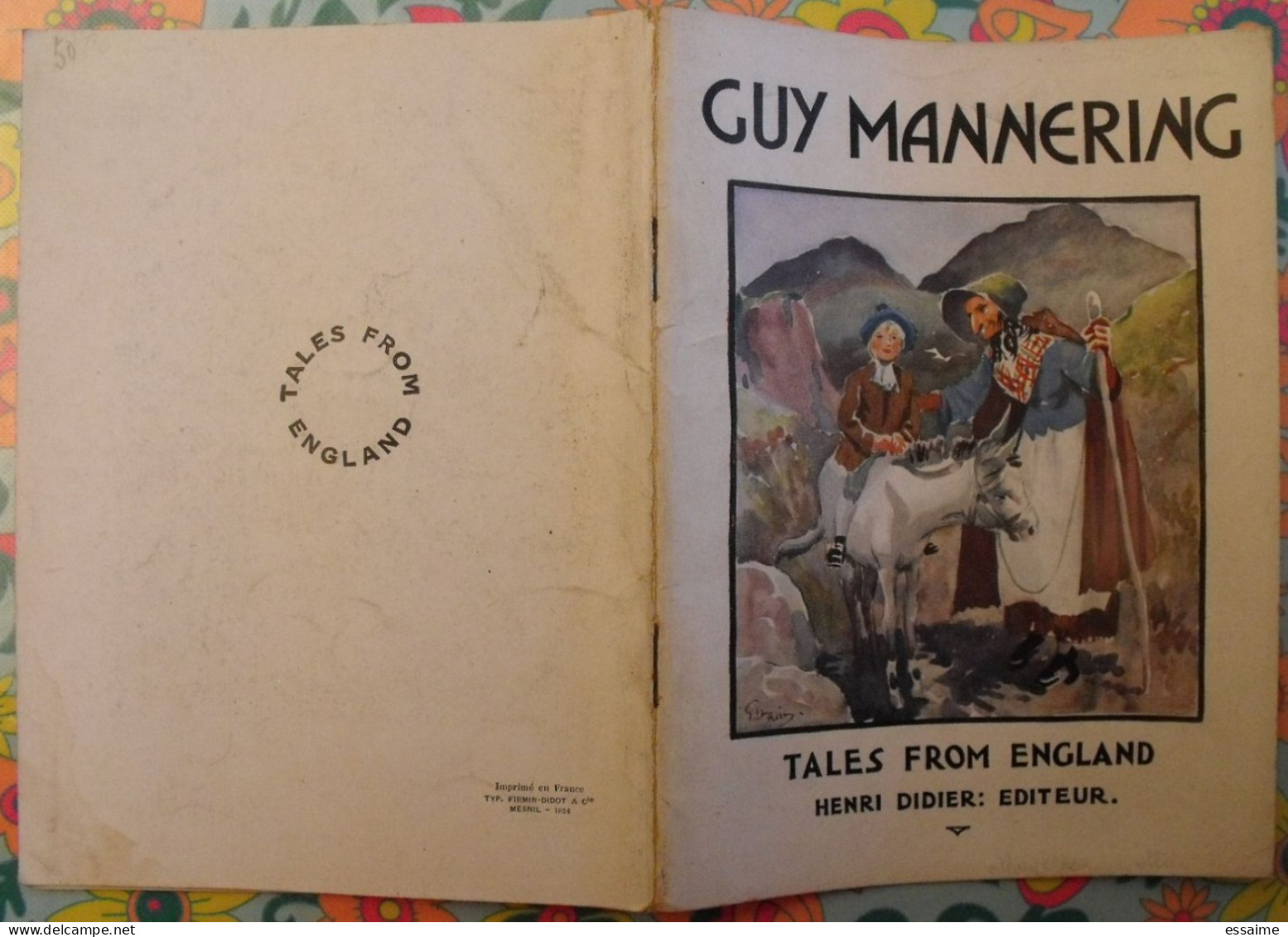 Guy Mannering. Tales From England. En Anglais. Henri Didier éditeur, Mesnil, 1935 - Other & Unclassified