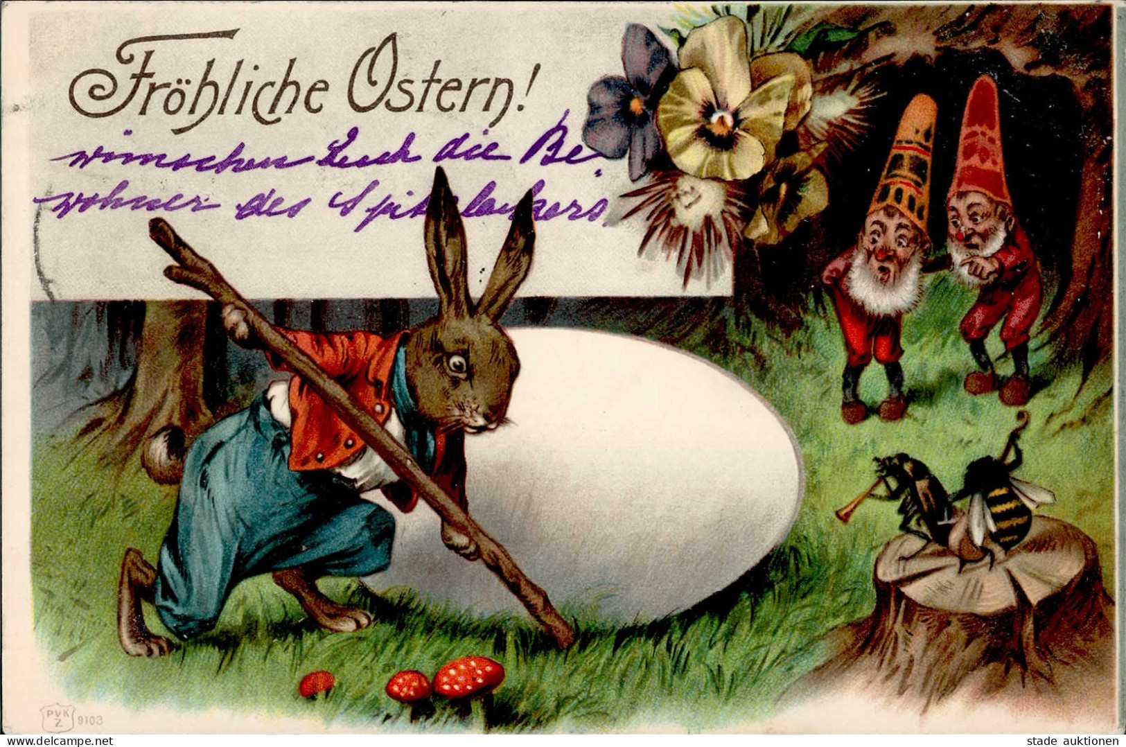 Ostern Zwerge Hase Personifiziert I-II Lutin Paques - Easter