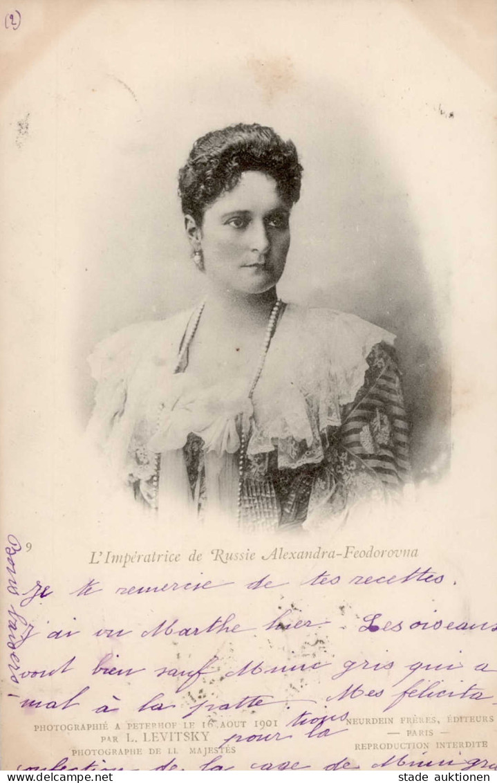 Adel Russland Alexandra-Feoderovna Kaiserin Von Russland I-II (fleckig) - Koninklijke Families