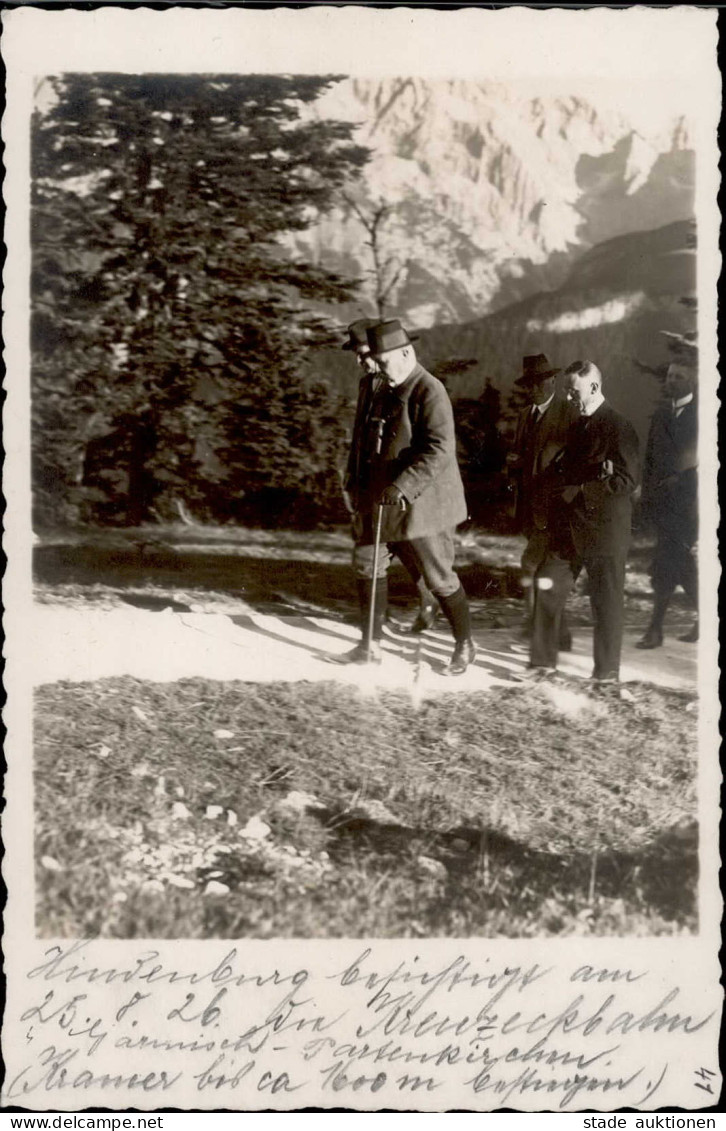 Hindenburg Besichtigt Die Kreuzeckbahn 1926 Foto-AK I-II - Persönlichkeiten