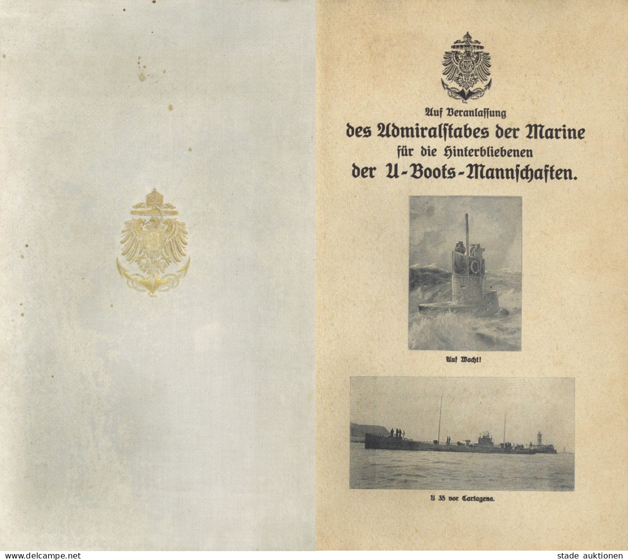 WK I Berlin Dekorative Mappe Mit Programm Zum Konzert Für Die Hinterbliebenen Der U-Boots-Mannschaften Am 8. März 1917 I - Sonstige & Ohne Zuordnung