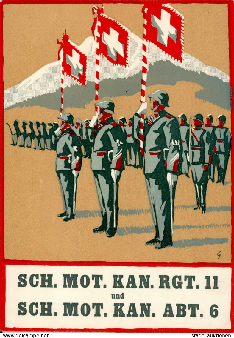 Schweiz Sch. Mot. Kan. Regiment 11 Gelaufen Als Feldpost Ca. 1940 - Regiments