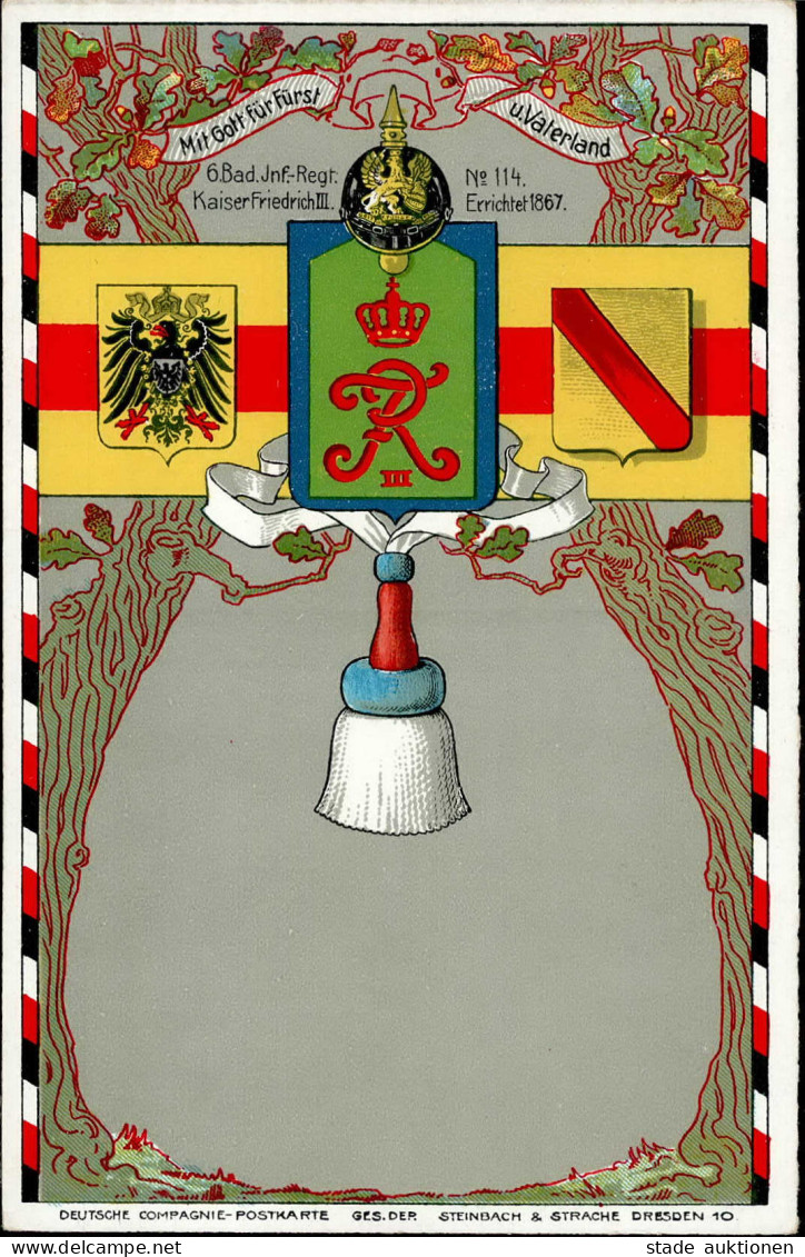 Konstanz 6. Badische Infanterie-Regiment Kaiser Friedrich III. Nr. 114 I-II - Regiments
