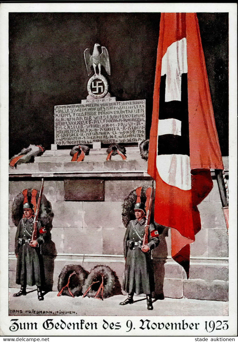 Propaganda WK II - 9.NOVEMBER 1923 PH 1923/19 Künstlerkarte Sign. Friedmann S-o 1937 I - Guerre 1939-45
